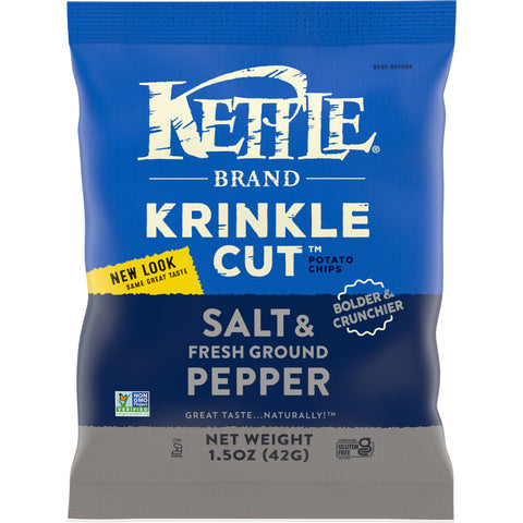 Kettle Foods Salt and Fresh Ground Pepper Potato Chips, 1.5 Ounce -- 24 per case