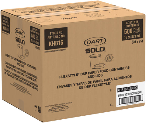 Container Paper Food Flexstyle Double Poly Combo 16 Oz