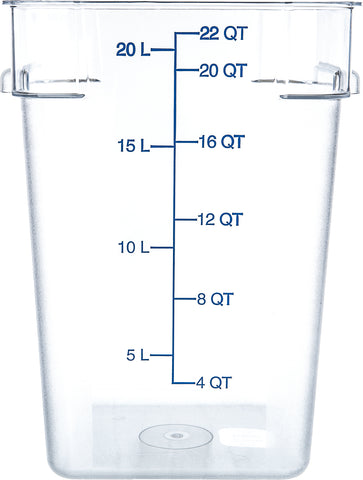 StorPlus™ CONTAINER FOOD STORAGE SQUARE PLASTIC CLEAR 22 QT