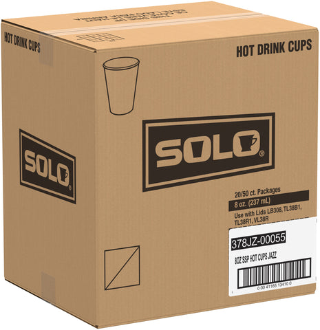 Solo Jazz® CUP PAPER HOT SINGLE SIDED POLY 8 OZ