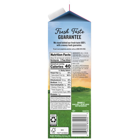 Land O Lakes CREAM HALF & HALF ULTRA HIGH TEMPERATURE