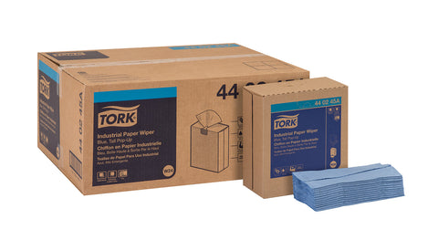 Tork Paper Blue 4 Ply Industrial Paper Wiper, 8.54 x 16.5 inch - 90 per box -- 10 boxes per case