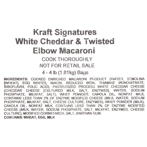 Kraft Signature White Cheddar Cheese, 4 Pound -- 4 per case