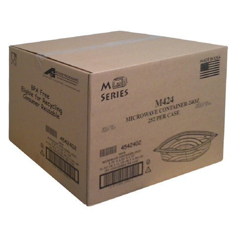 Container Plastic Black Rectangular Wave 24 Oz