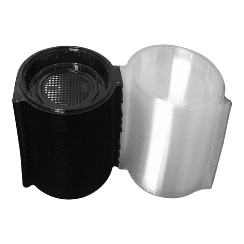 Container Plastic Hinged Black Clear Dome Gc75od 7.5