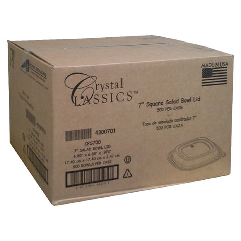 Crystal Classics® LID DOME SQUARE PLASTIC CLEAR LID FOR BOWL 16-24 OZ