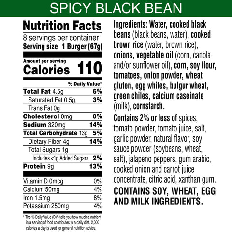 Burger Vegetarian Black Bean Spicy