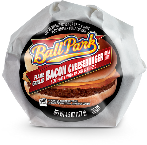 Ball Park Bacon Cheeseburger Sandwich, 4.5 Ounce -- 12 per case.