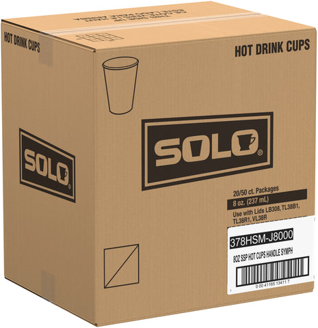 Solo Symphony® CUP PAPER HOT SINGLE POLY W/ HANDLE 8 OZ