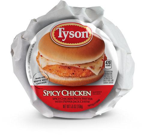 Tyson® SANDWICH CHICKEN SPICY H&S 5.6 OZ 10000038912