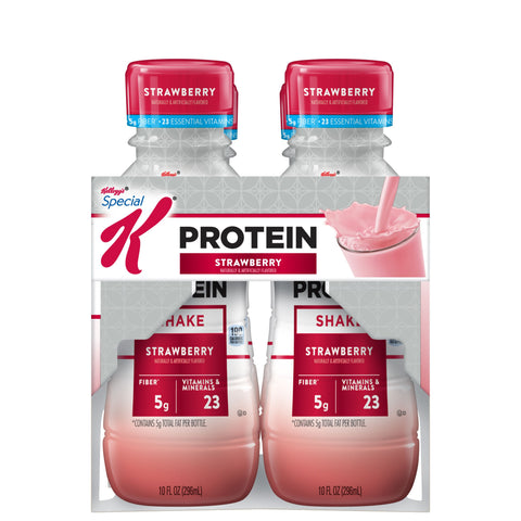 Kelloggs Special K Strawberry Protein Liquid Shake, 10 Fluid Ounce -- 12 per case.