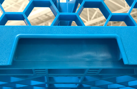 OptiClean™ RACK GLASS 25-COMPARTMENT W/ 2-EXTENDERS BLUE 7.12