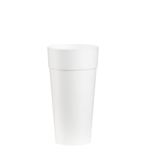 Dart J Cup Expanded Polystyrene Foam Small White Plain Round Insulated Tall Cup, 24 Ounce -- 500 per case