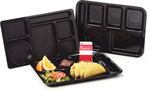 Carlisle TRAY SERVING 6-COMPARTMENT OMNI-DIRECTIONAL SPACE SAVER TRAY BLUE