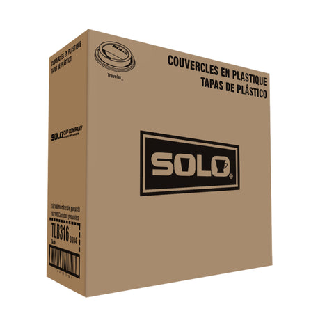Solo Traveler Black Cappuccino Style Dome Lid with Sip Hole -- 1000 per case