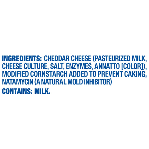 Kraft Zip Pak Shredded Mild Cheddar Cheese, 8 Ounce -- 12 per case.