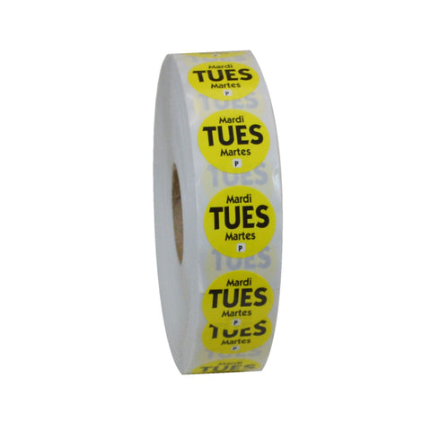 DateIt™ LABEL PERMANENT CIRCLE YELLOW TUESDAY .75