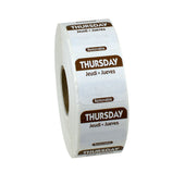 Label Removable Trilingual Brown Thursday 1x1