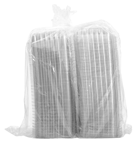 Dart Clear Square Medium OPS 1 Compartment Hinged Container, 8.3 x 8.3 x 2 inch -- 250 per case