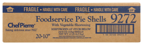 Pie Shell Vegetable Shortening Unbaked 10