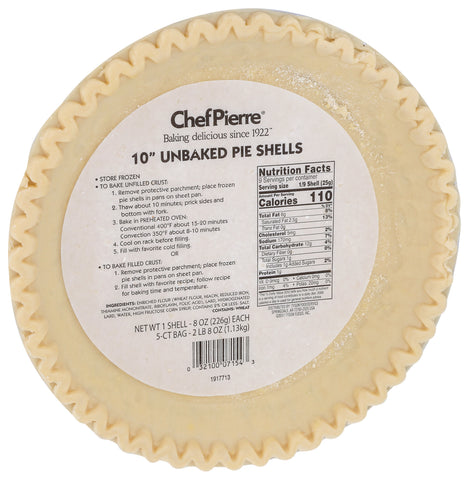 Chef Pierre PIE SHELL LARD SHORTENING UNBAKED 10