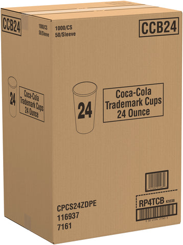 Cup Paper Cold Double Sided Poly Coca-cola Stock Print 24 Oz