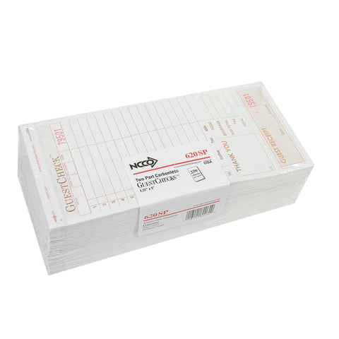 National Checking No Carbon 2 Part 16 Line Tan Guestcheck -- 2000 per case.
