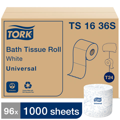Tissue Bath Roll White 1 Ply 3.75x4