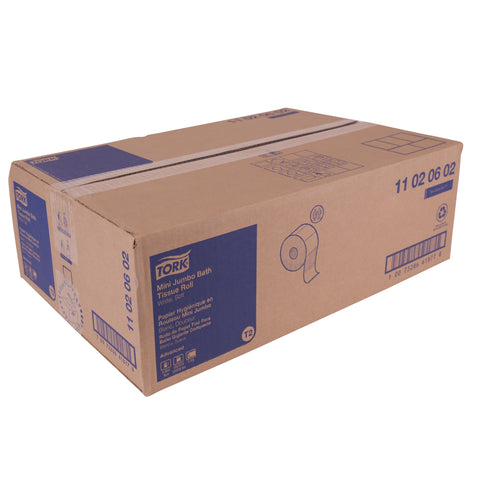 Tork 2 Ply White Septic Safe Advanced Mini Jumbo Bath Tissue, 3.48 inch x 751 Feet -- 12 rolls per case