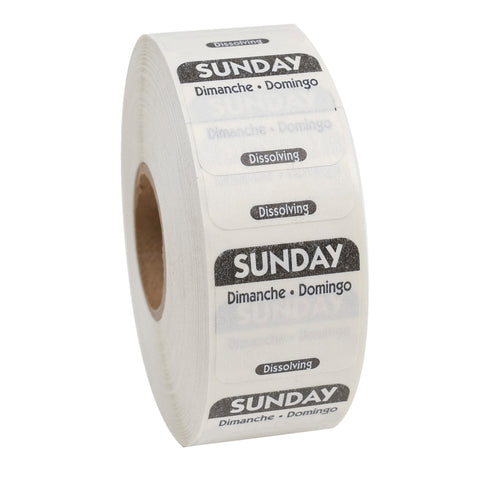 Label Dissolve-a-way Black Sunday 1x1