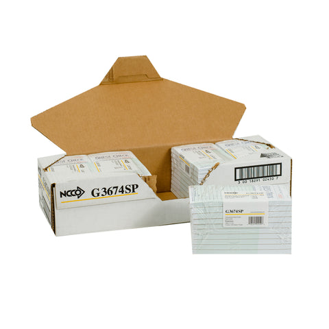 National Checking Company Guest Check Board - 1 Part Green, 16 Line, 3.5 x 6.75 inch -- 2500 per case.