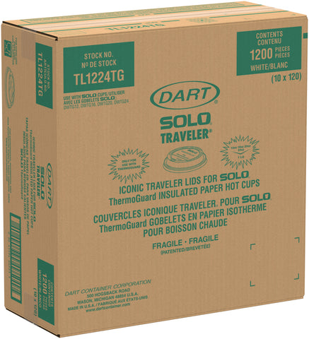 Lid High Impact Polystyrene Traveler® For Thermoguard® W/ Sip Hole White