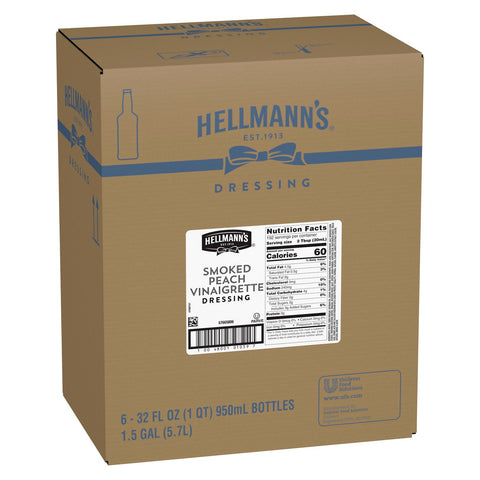 Hellmann's Smoked Peach Vinaigrette Salad Dressing Salad Bar Bottle, 32 ounce -- 6 per case