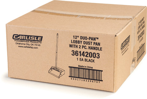 Carlisle PAN DUST LOBBY WITH 2-PIECE HANDLE - BLACK
