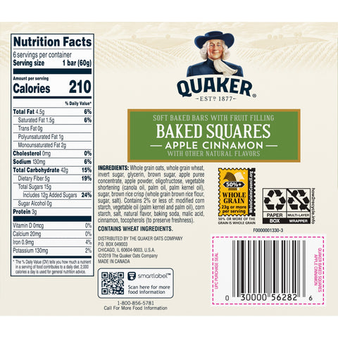 Quaker® QUAKER BRKFST SQR APPLE CINNAMON