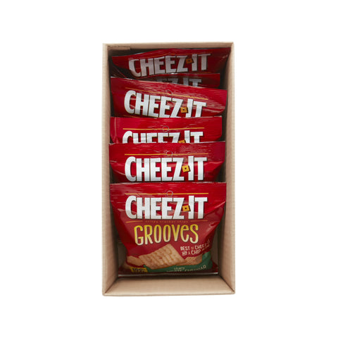 Cheez It Grooves Sharp White Cheddar Crispy Cracker, 3.25 Ounce -- 6 per case.