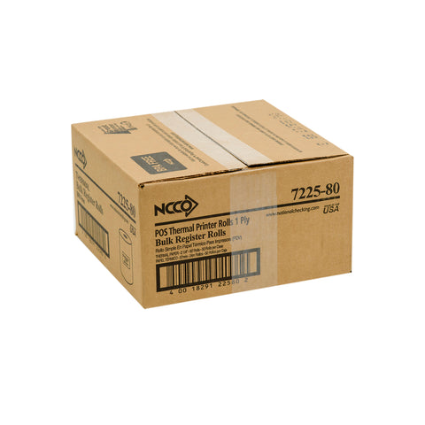 National Checking Company TillRolls White 1 Ply Register Roll, 2.25 inch -- 50 rolls per case