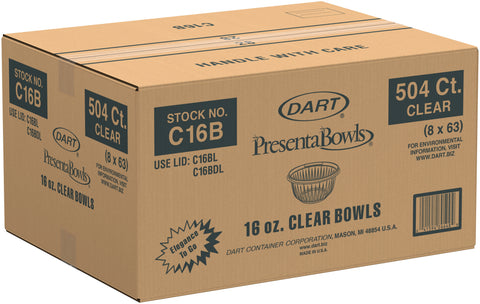 Dart PresentaBowls Clear Round OPS Bowl, 16 Ounce Capacity -- 504 per case