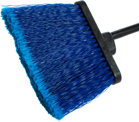 Broom Warehouse Duo Sweep® W/ Black Metal Threaded Handle Blue 48