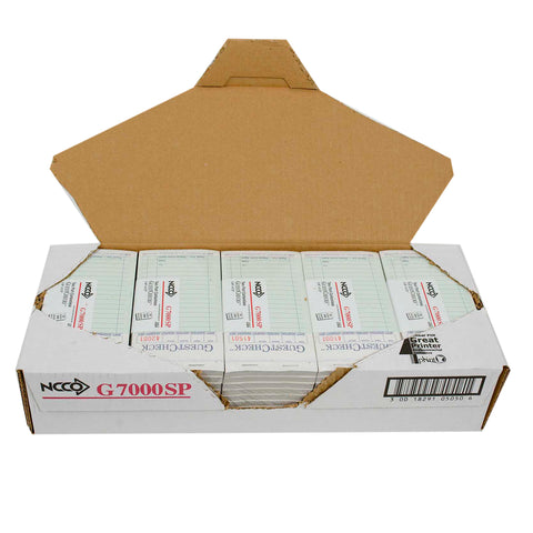 National Checking Rectangular Medium Paper Green 17 Lines Two-Part Guest Check, 6.75 x 3.5 inch -- 2500 per case