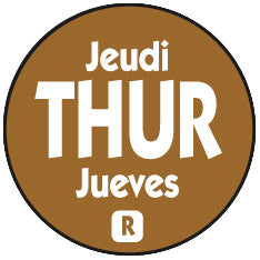 Label Day Of The Week Round Thursday