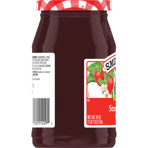 Smuckers Seedless Strawberry Jam, 18 Ounce -- 12 per case.