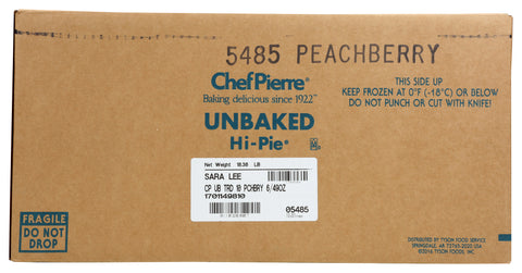 Pie Fruit Peachberry Mixed Hi Unbaked 10