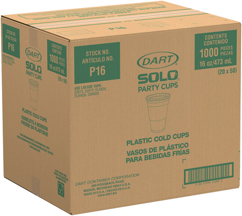 Solo® CUP PLASTIC TRANSLUCENT 16 OZ