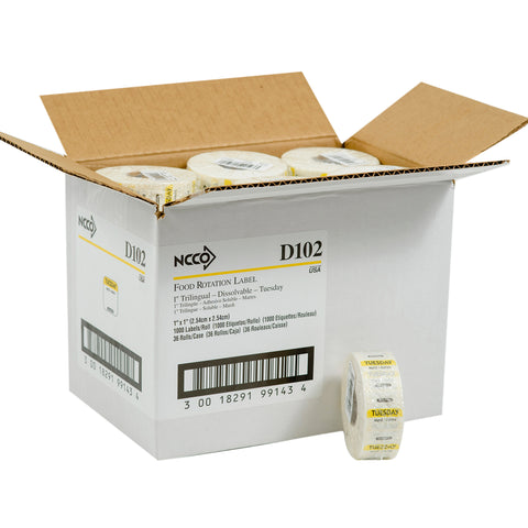Label Dissolve-a-way Yellow Tuesday 1x1