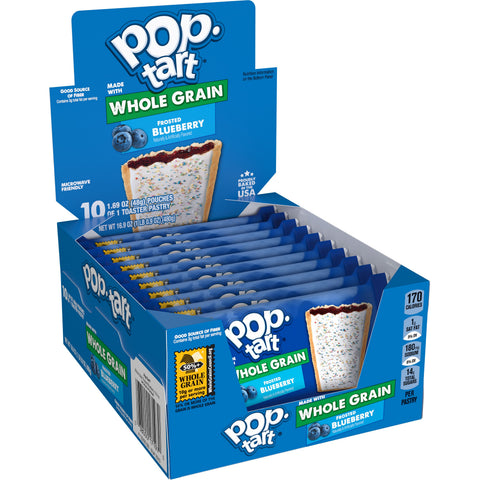Kelloggs Pop-Tarts Whole Grain Blueberry Toaster Pastry, 1.76 Ounce -- 120 per case