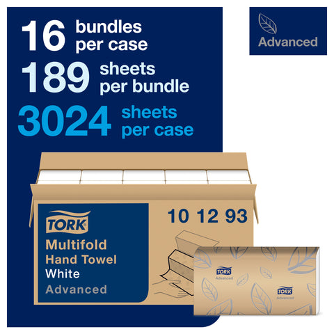 Towel Hand Multifold 3-panel White 2-ply 9.5x9.1