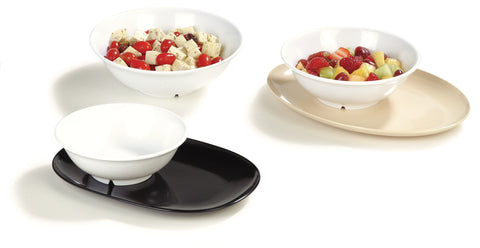 Bowl Serving Footed Melamine White 36 Oz