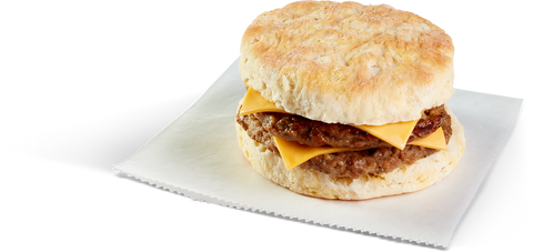 Advance Pierre Pierre Double Sausage Biscuit with Cheese, 7.1 Ounce -- 12 per case.
