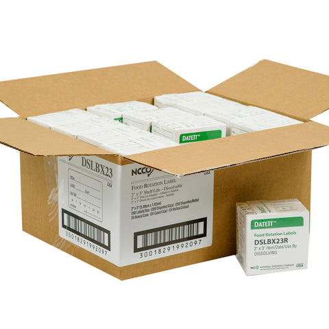 DateIt™ LABEL SHELF LIFE DISSOLVING RECTANGLE 2X3